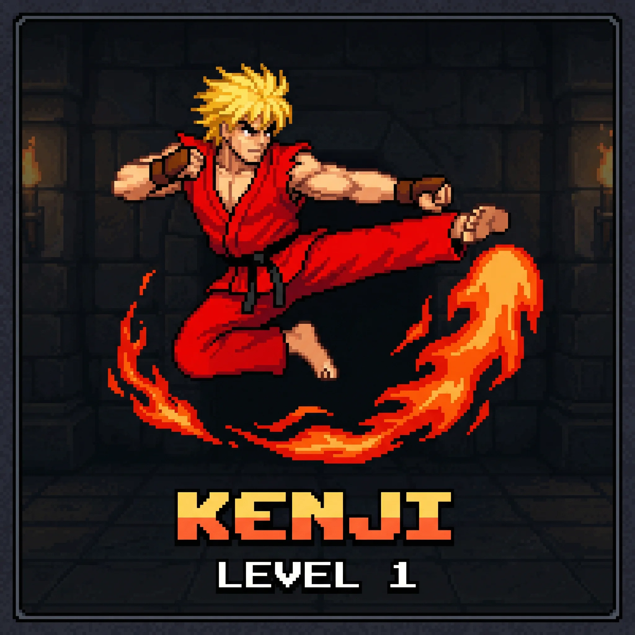 格斗家肯的像素头像 - ag捕鱼 角色