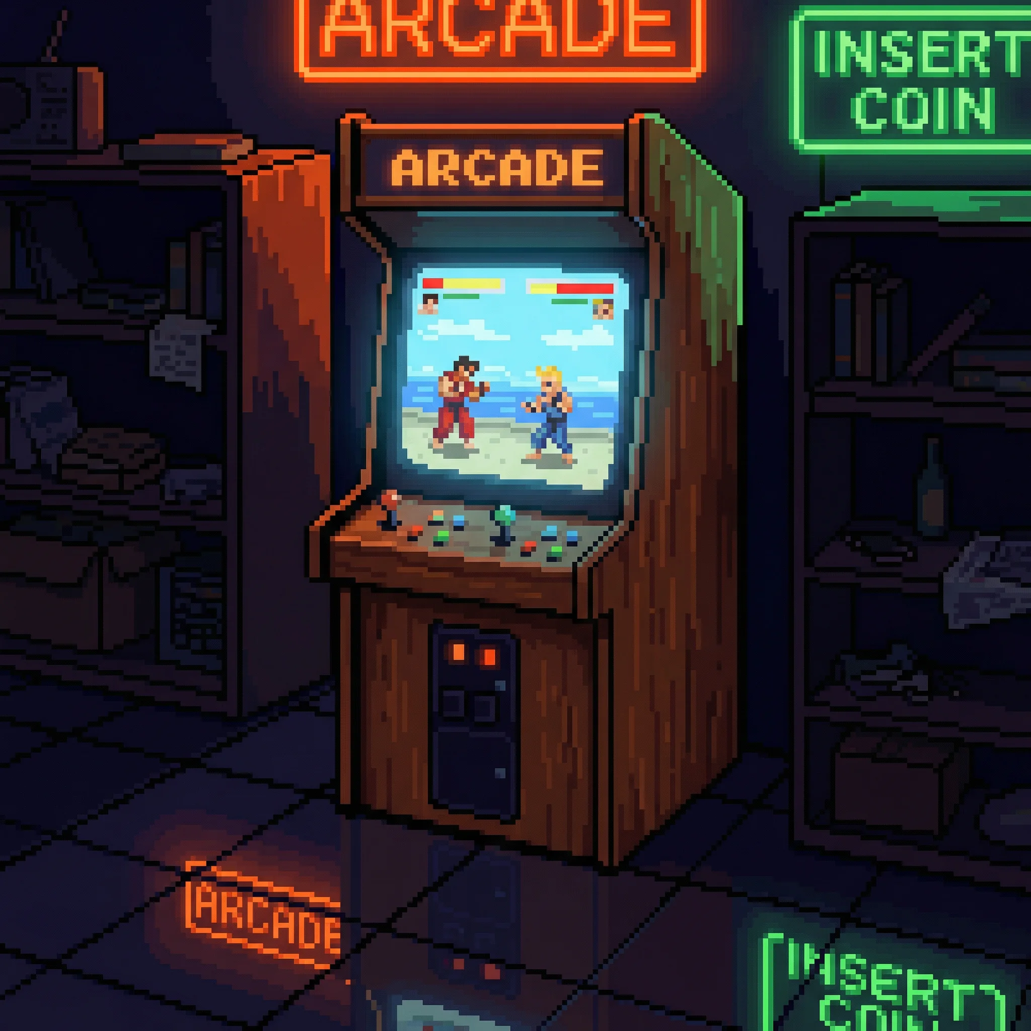 像素艺术作品：怀旧街机厅 - ag捕鱼 社区创作